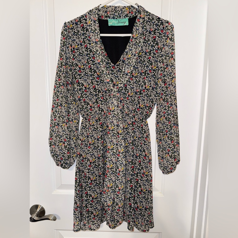 Chic Long Sleeve Floral Dress